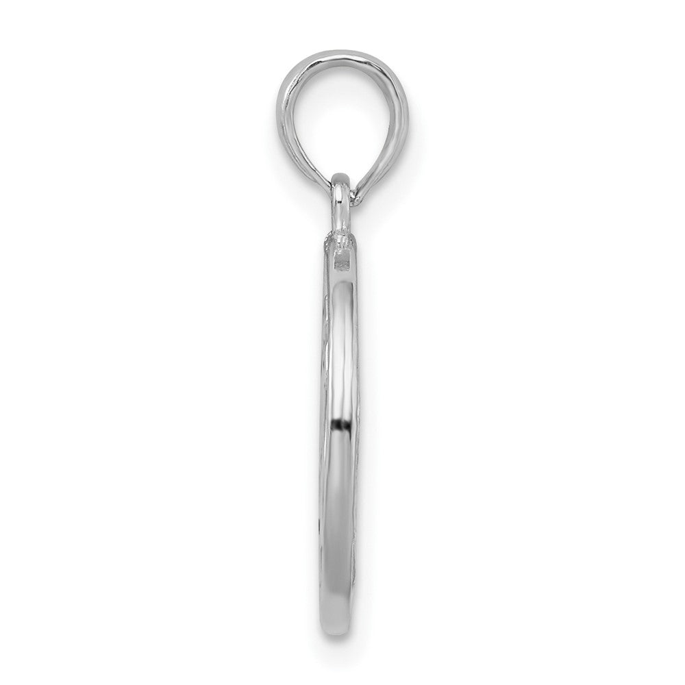 FJC Finejewelers 925 Sterling Silver Rhodium Plated Reversible Enameled Ohm/Lotus Charm 22 x 15 mm