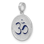 FJC Finejewelers 925 Sterling Silver Rhodium Plated Reversible Enameled Ohm/Lotus Charm 22 x 15 mm