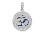 FJC Finejewelers 925 Sterling Silver Rhodium Plated Reversible Enameled Ohm/Lotus Charm 22 x 15 mm