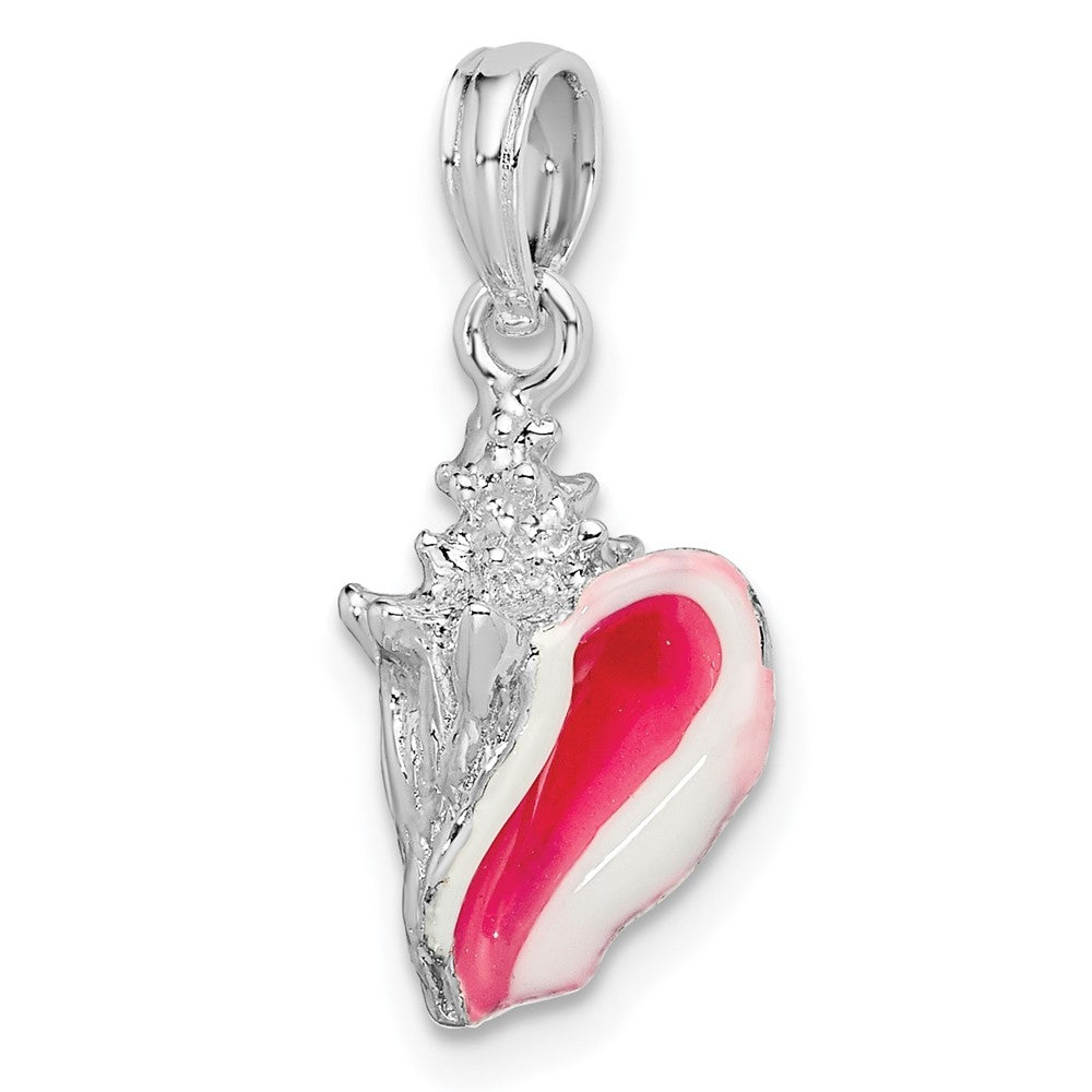 FJC Finejewelers 925 Sterling Silver Rhodium Plated Enameled Small Conch Shell Charm 21 x 9 mm