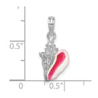 FJC Finejewelers 925 Sterling Silver Rhodium Plated Enameled Small Conch Shell Charm 21 x 9 mm