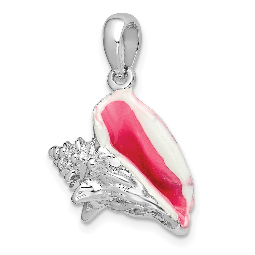 FJC Finejewelers 925 Sterling Silver Rhodium Plated Enameled Medium Conch Shell Charm 24 x 15 mm