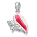 FJC Finejewelers 925 Sterling Silver Rhodium Plated Enameled Medium Conch Shell Charm 24 x 15 mm