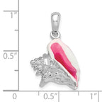 FJC Finejewelers 925 Sterling Silver Rhodium Plated Enameled Medium Conch Shell Charm 24 x 15 mm