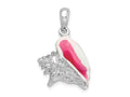FJC Finejewelers 925 Sterling Silver Rhodium Plated Enameled Medium Conch Shell Charm 24 x 15 mm