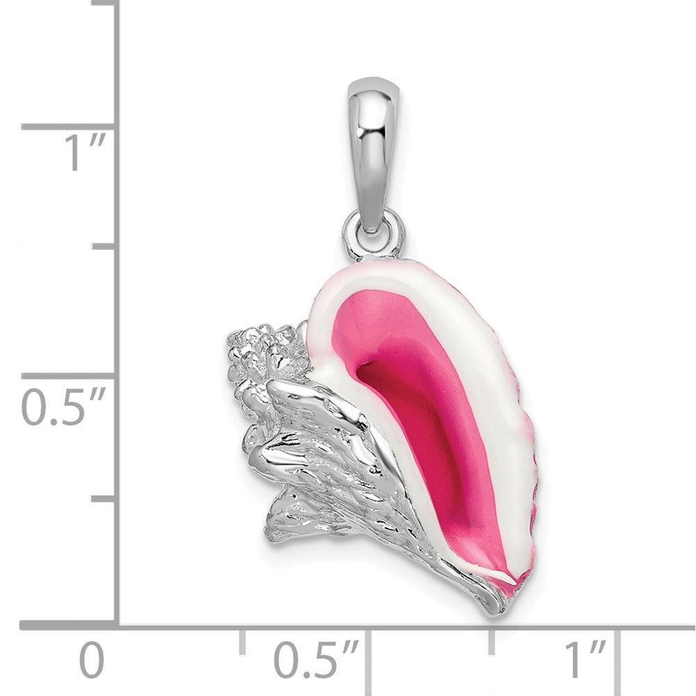 FJC Finejewelers 925 Sterling Silver Rhodium Plated Enameled Large Conch Shell Charm 27 x 15 mm