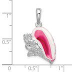 FJC Finejewelers 925 Sterling Silver Rhodium Plated Enameled Large Conch Shell Charm 27 x 15 mm