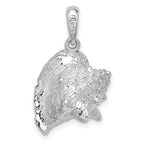 FJC Finejewelers 925 Sterling Silver Rhodium Plated Enameled Large Conch Shell Charm 27 x 15 mm