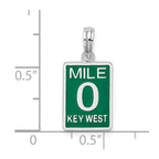FJC Finejewelers 925 Sterling Silver Rhodium Plated Enameled Small Key West Mile 0 Charm 20 x 9 mm