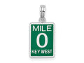 FJC Finejewelers 925 Sterling Silver Rhodium Plated Enameled Small Key West Mile 0 Charm 20 x 9 mm