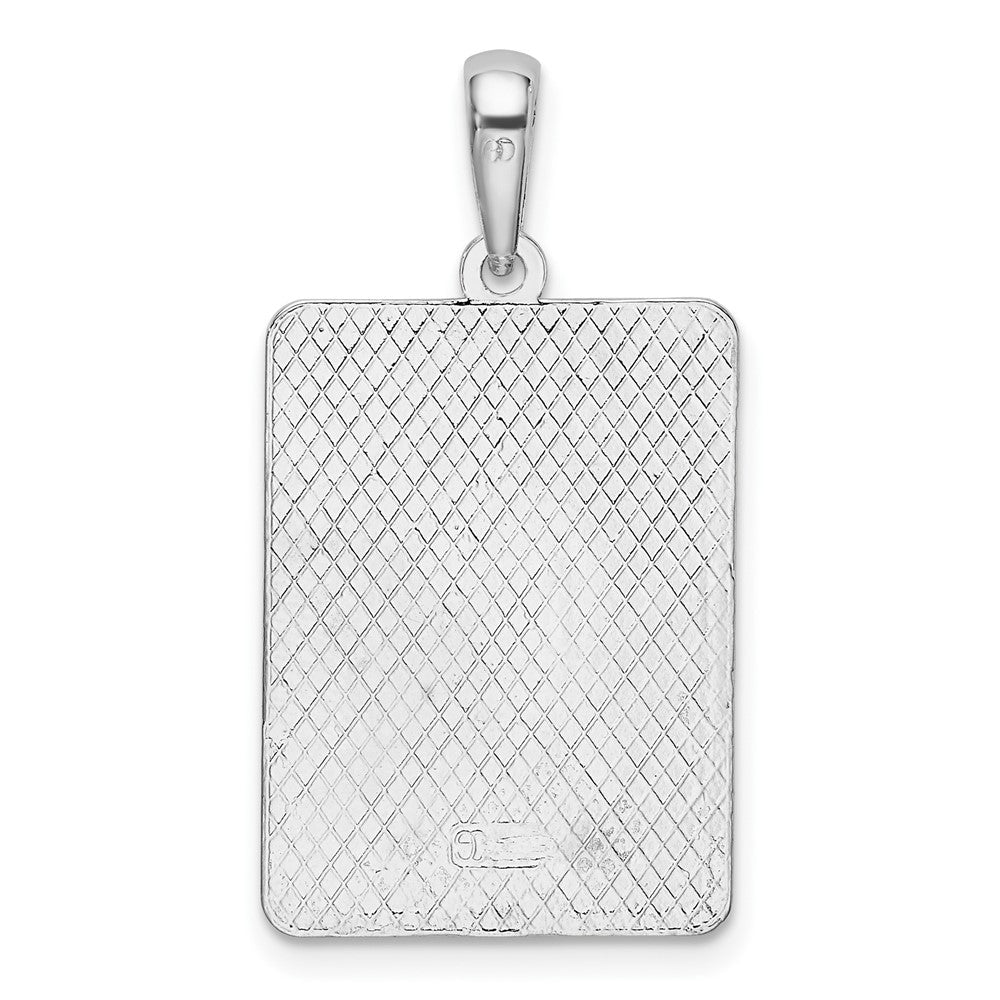 FJC Finejewelers 925 Sterling Silver Rhodium Plated Enameled Large Key West Mile 0 Charm 29 x 15 mm