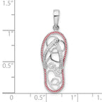FJC Finejewelers 925 Sterling Silver Rhodium Plated Enameled LOVE Flip-flop Charm 33 x 10 mm