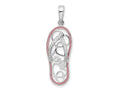 FJC Finejewelers 925 Sterling Silver Rhodium Plated Enameled LOVE Flip-flop Charm 33 x 10 mm