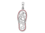 FJC Finejewelers 925 Sterling Silver Rhodium Plated Enameled LOVE Flip-flop Charm 33 x 10 mm
