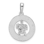 FJC Finejewelers 925 Sterling Silver Rhodium Plated Enamel Bahamas Circle with Turtle Charm 26 x 17 mm