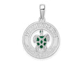 FJC Finejewelers 925 Sterling Silver Rhodium Plated Enamel Bahamas Circle with Turtle Charm 26 x 17 mm