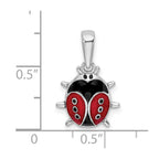 FJC Finejewelers 925 Sterling Silver Rhodium Plated Polished 3D Enameled Ladybug Charm