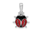 FJC Finejewelers 925 Sterling Silver Rhodium Plated Polished 3D Enameled Ladybug Charm