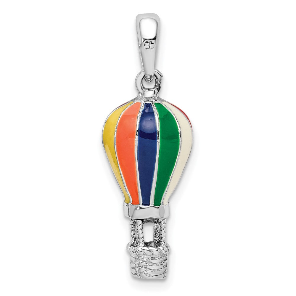 FJC Finejewelers 925 Sterling Silver Rhodium Plated 3D Enameled Hot Air Balloon Charm 10 mm
