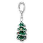 FJC Finejewelers 925 Sterling Silver Rhodium Plated 3D Enameled Christmas Tree Charm 10 mm