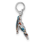 FJC Finejewelers 925 Sterling Silver Rhodium Plated Polished Enamel Blue Stone Crab Charm 18 x 15 mm