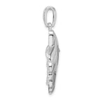 FJC Finejewelers 925 Sterling Silver Rhodium Plated Enameled Blue Shell with Dolphins Charm 36 x 23 mm