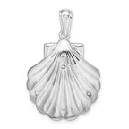 FJC Finejewelers 925 Sterling Silver Rhodium Plated Enameled Blue Shell with Dolphins Charm 36 x 23 mm