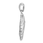 FJC Finejewelers 925 Sterling Silver Rhodium Plated Enameled Blue Shell with Seahorse Charm 38 x 25 mm