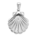 FJC Finejewelers 925 Sterling Silver Rhodium Plated Enamel Blue Shell with Palm Trees Charm 38 x 25 mm