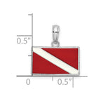 FJC Finejewelers 925 Sterling Silver Rhodium Plated Polished Enameled Dive Flag Charm 15 x 15 mm