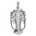 FJC Finejewelers 925 Sterling Silver Rhodium Plated Polished Enamel Florida Lobster Charm 31 x 15 mm