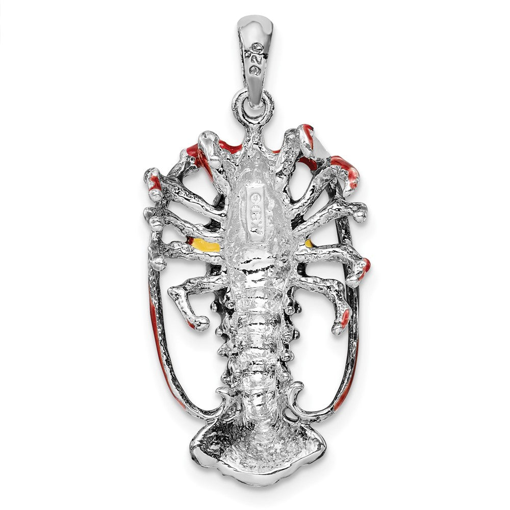 FJC Finejewelers 925 Sterling Silver Rhodium Plated Polished Enamel Florida Lobster Charm 31 x 15 mm