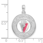 FJC Finejewelers 925 Sterling Silver Rhodium Plated Enameled Sanibel Circle with Shell Charm 24 x 18 mm