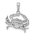 FJC Finejewelers 925 Sterling Silver Rhodium Plated Polished Enameled Blue Crab Charm 20 x 16 mm
