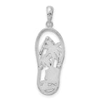 FJC Finejewelers 925 Sterling Silver Rhodium Plated Enameled Beach Scene Flip-flop Charm 32 x 10 mm