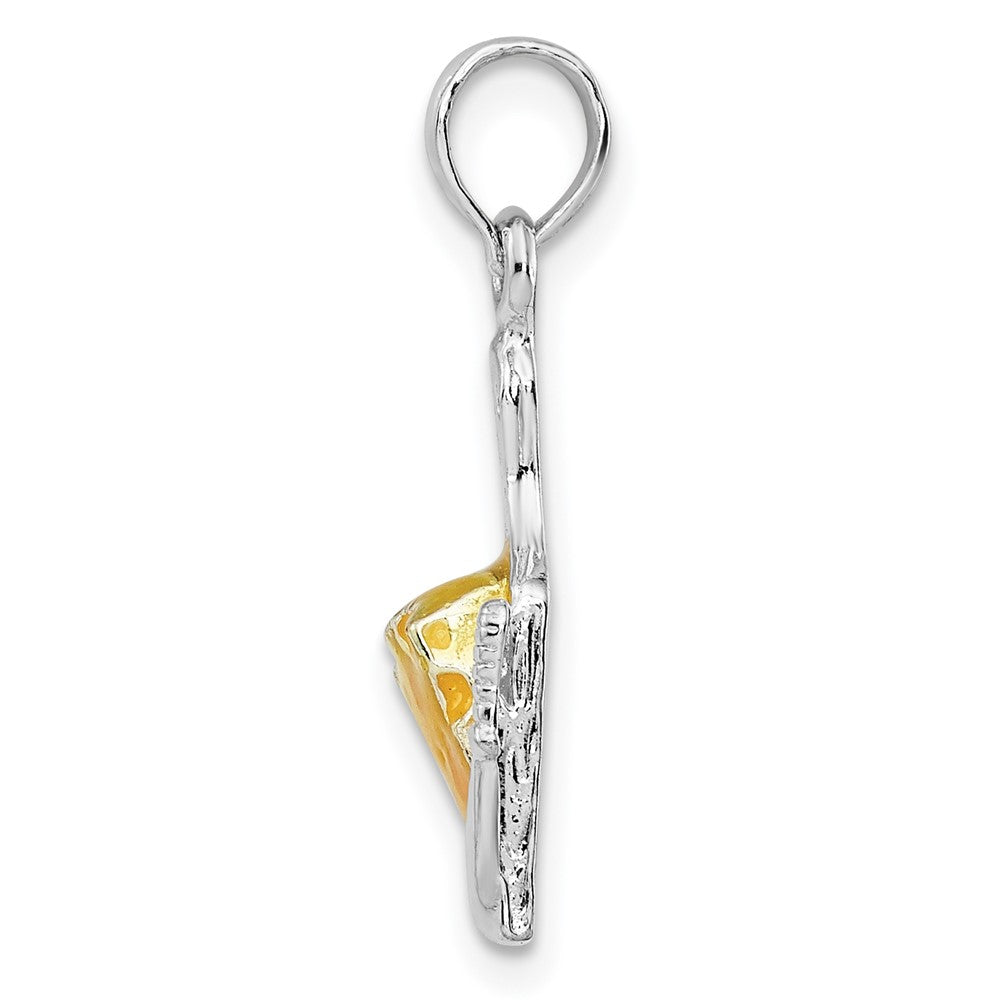 FJC Finejewelers 925 Sterling Silver Rhodium Plated Enameled Cheese Board with Knife Charm 23 x 8 mm