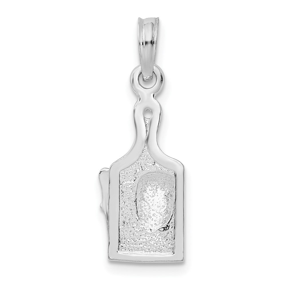 FJC Finejewelers 925 Sterling Silver Rhodium Plated Enameled Cheese Board with Knife Charm 23 x 8 mm