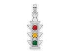 FJC Finejewelers 925 Sterling Silver Rhodium Plated Polished Enameled Traffic Light Charm 8 mm