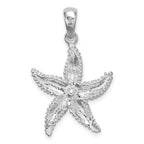 FJC Finejewelers 925 Silver and 14k Yellow Gold  Polished Starfish with Accent Charm 31 x 20 mm