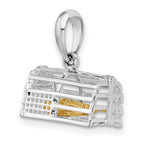 FJC Finejewelers 925 Silver and 14k Yellow Gold  Moveable 3D Trap with Lobster Charm 19 x 16 mm