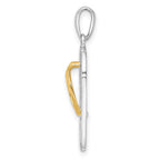 FJC Finejewelers 925 Silver and 14k Yellow Gold  3D Floral Flip-flop with Straps Charm 29 x 8 mm