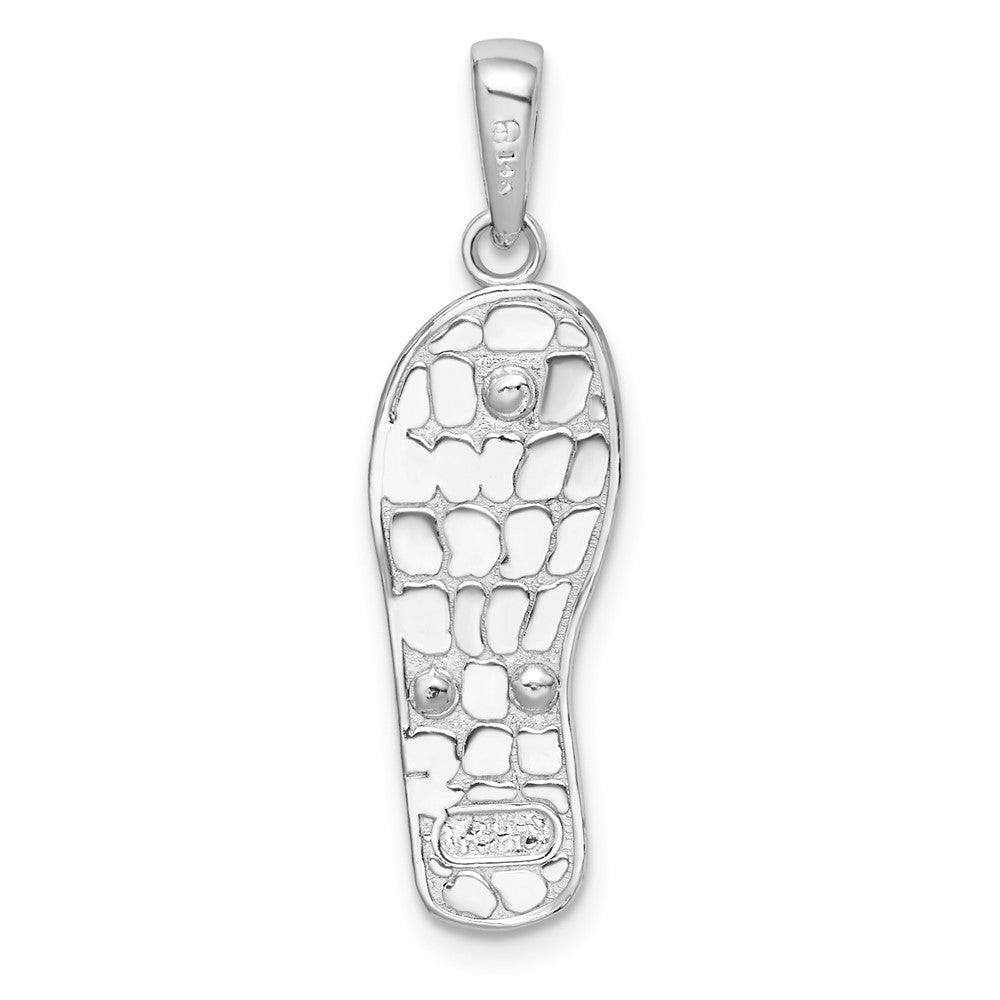 FJC Finejewelers 925 Silver and 14k Yellow Gold  3D Floral Flip-flop with Straps Charm 29 x 8 mm