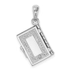 FJC Finejewelers 925 Silver Texture Lords Prayer Bible with Cross Charm 23 x 13 mm