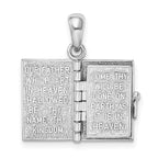 FJC Finejewelers 925 Silver Texture Lords Prayer Bible with Cross Charm 23 x 13 mm