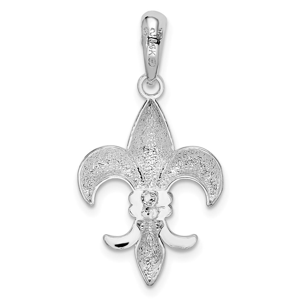 FJC Finejewelers 925 Silver and 14k Yellow Gold  Polished Fleur de Lis with Accent Charm 16 mm