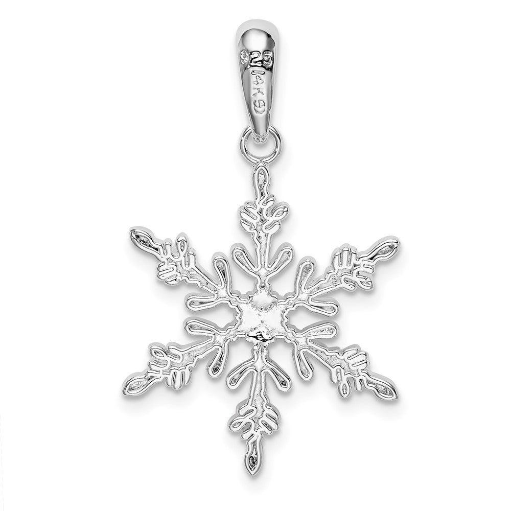 FJC Finejewelers 925 Silver and 14k Yellow Gold Rhodium Plated Lacey Snowflake with Center Charm 18 mm