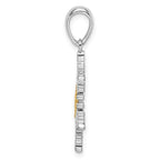 FJC Finejewelers 925 Silver and 14k Yellow Gold Rhodium Plated Lacey Snowflake with Center Charm 18 mm