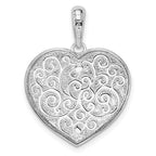 FJC Finejewelers 925 Silver and 14k Yellow Gold Accent  Rhodium Plated Fancy Heart Charm