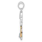 FJC Finejewelers 925 Silver and 14k Yellow Gold Accent Polished Palm Tree with Sailboat Charm 23 x 14 mm