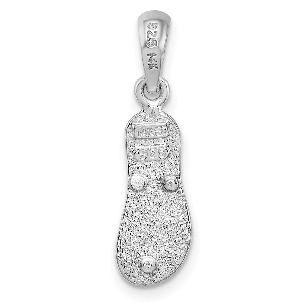 FJC Finejewelers 925 Silver and 14k Yellow Gold Accent  Textured 3D Flip-flop Charm 23 x 6 mm